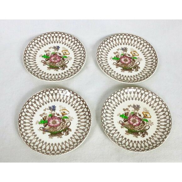 Myott Son & Co England “Bonnie Dundee” Rose Cups & Saucers Set of 6 Collectible - Picture 3 of 5